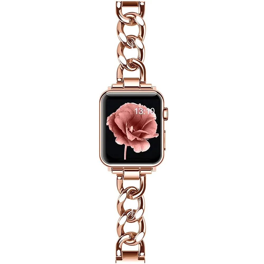 Apple Watch 41mm / 40mm / 38mm | Cool Chain Metal Bands |Rose Gold