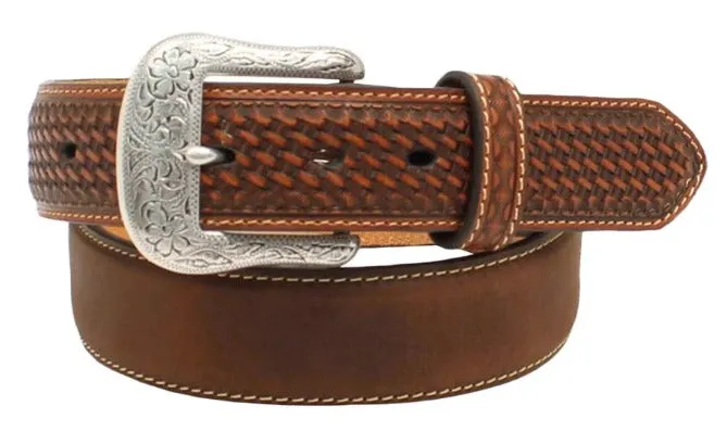 ARIAT Men's Crosswoven Brown Leather Belt