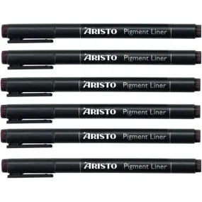 Aristo 0.05mm Pigment Liner- Set of 6 Pens