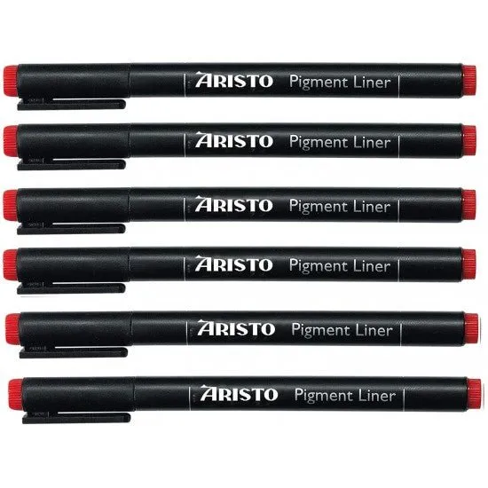 Aristo 0.4mm Pigment Liner- Set of 6 Pens