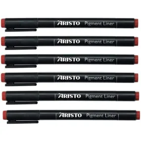 Aristo 0.5mm Pigment Liner- Set of 6 Pens