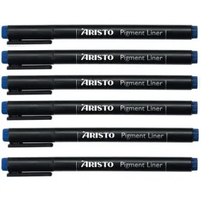 Aristo 0.7mm Pigment Liner- Set of 6 Pens