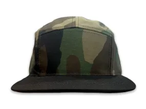 Army Fatigue/Black Five Panel Cap