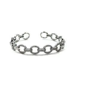 Ashley Gold Stainless Steel Open Chain CZ Bangle