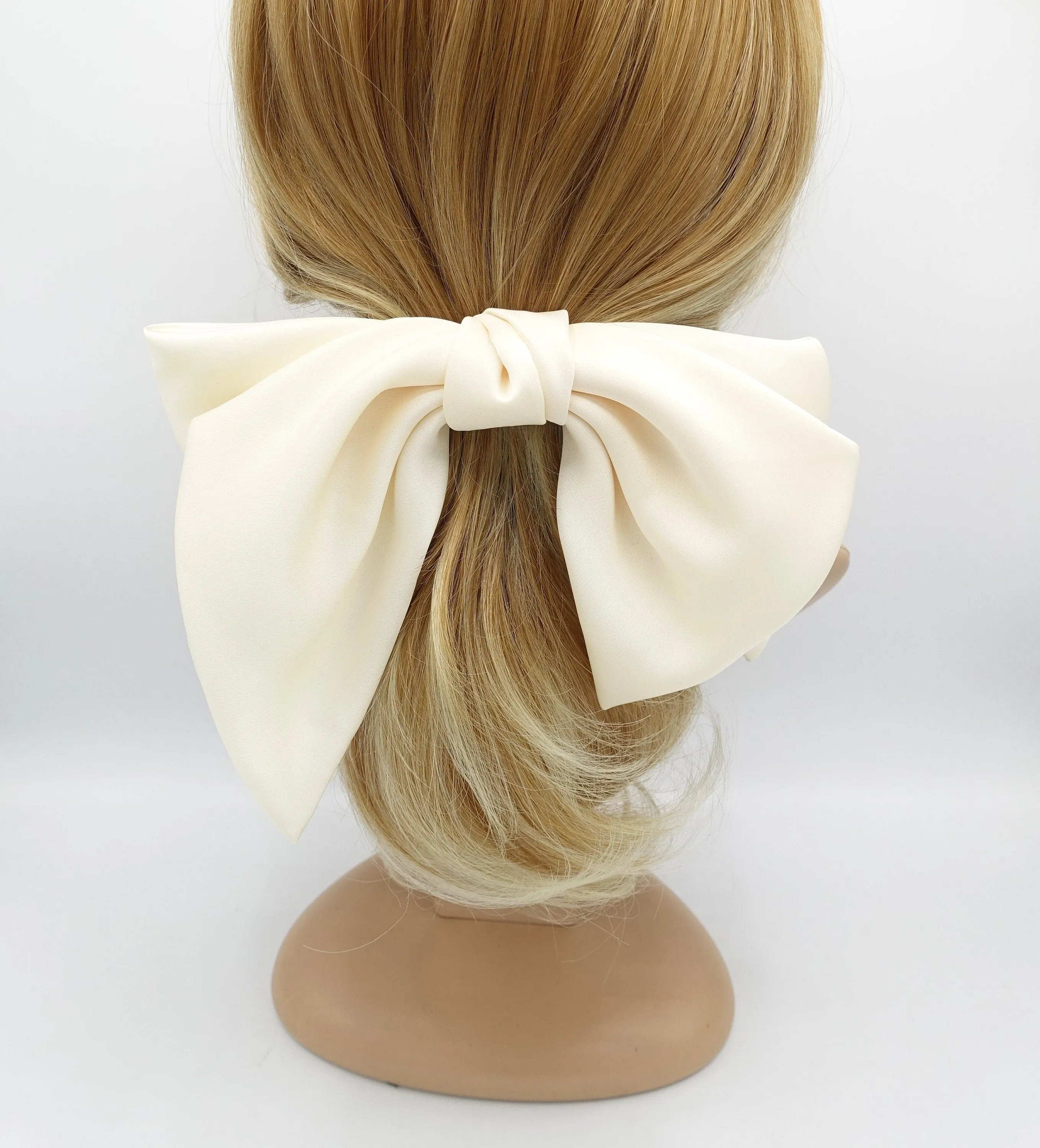 Aura satin hair bow big women french barrette  french barrette women hair accessory