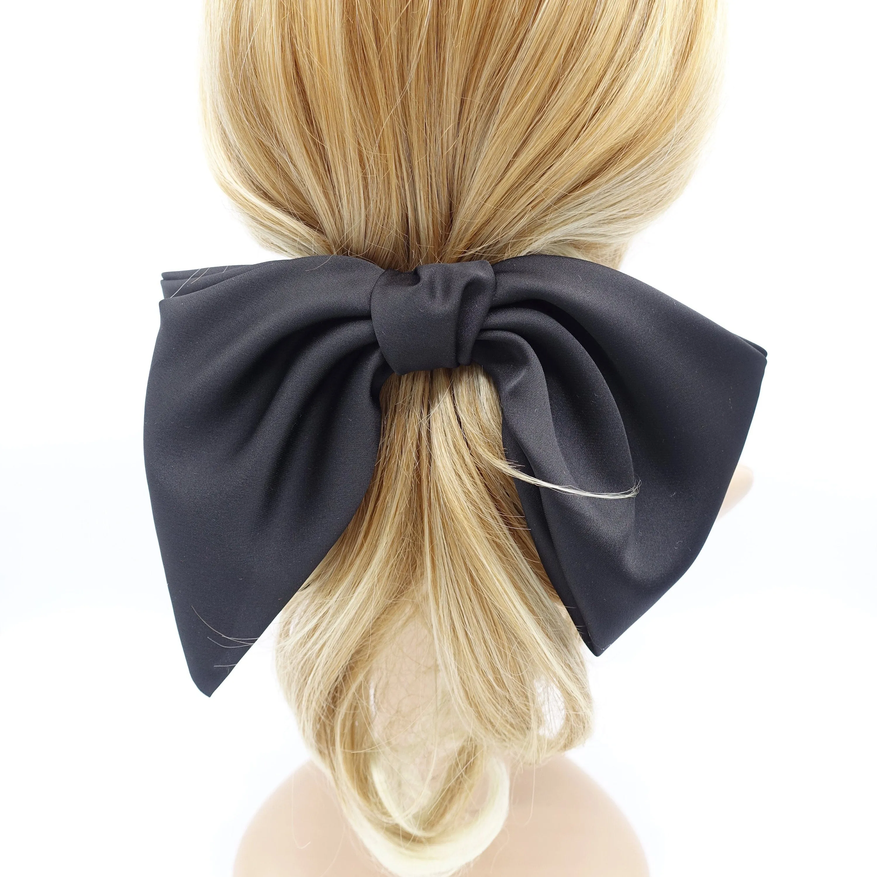 Aura satin hair bow big women french barrette  french barrette women hair accessory