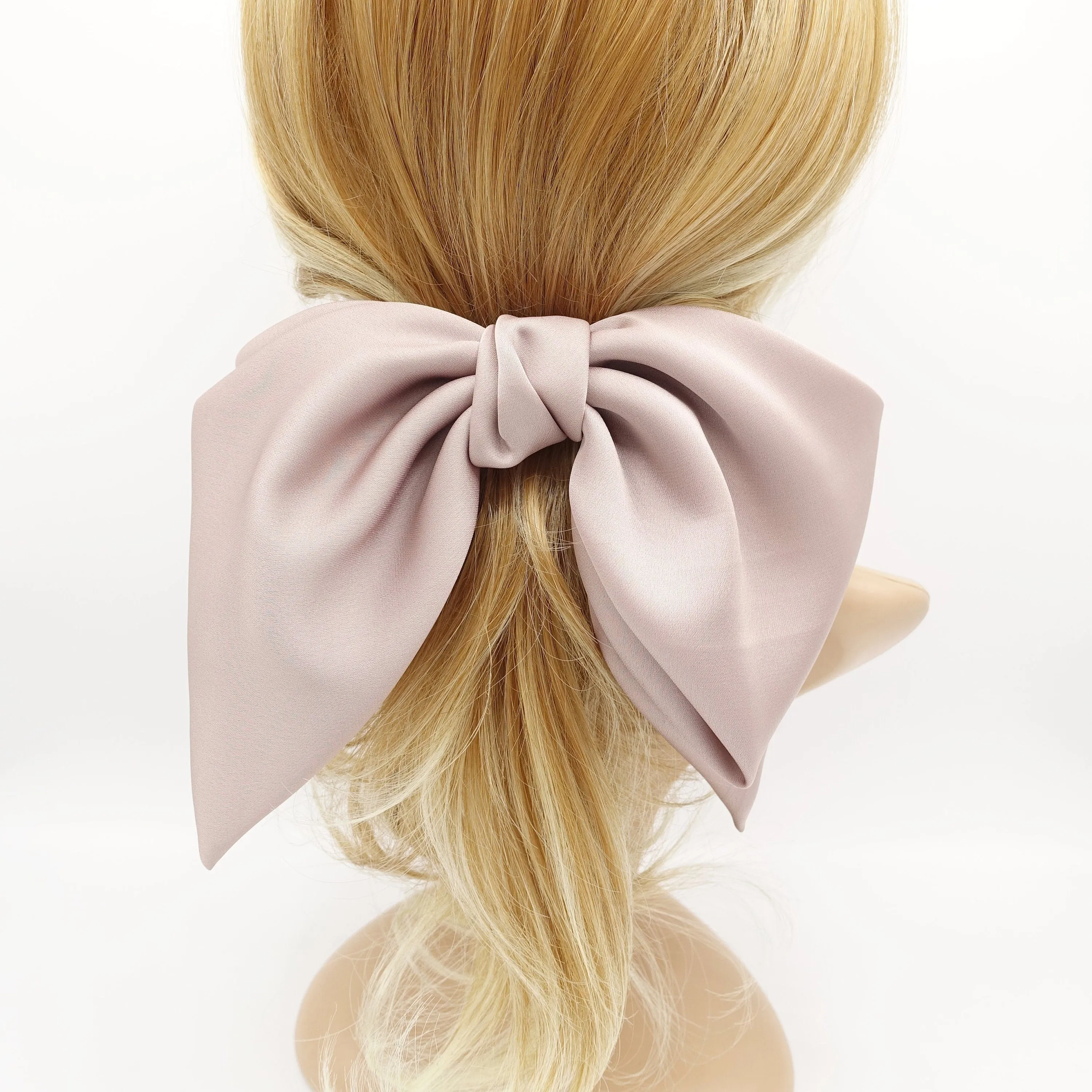 Aura satin hair bow big women french barrette  french barrette women hair accessory