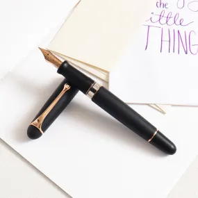 Aurora 88 Satin Black Rose Gold Fountain Pen