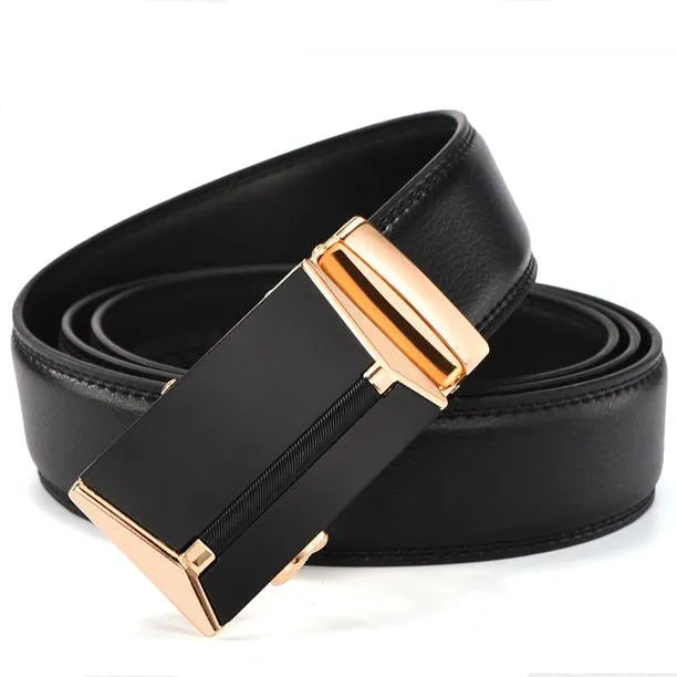 Automatic Buckle High Quality Genuine Luxury Leather Belts