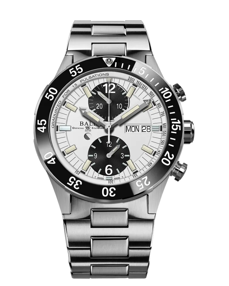 Ball Men's Watch Roadmaster Rescue Chronograph White DC3030C-S-WHBK