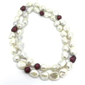 Baroque Pearl and Ruby Necklace