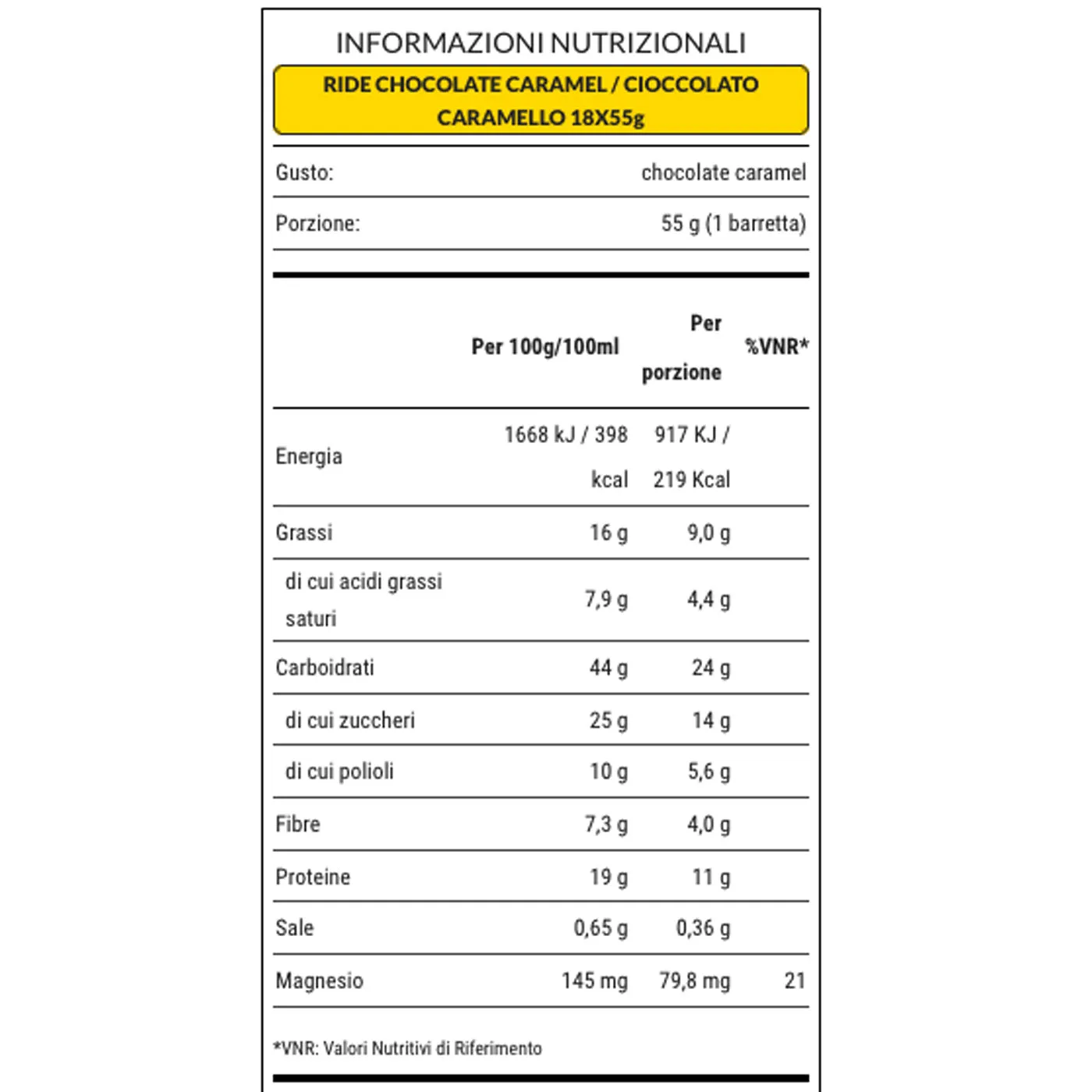 Barretta Powerbar Ride Energy - Cioccolato caramello