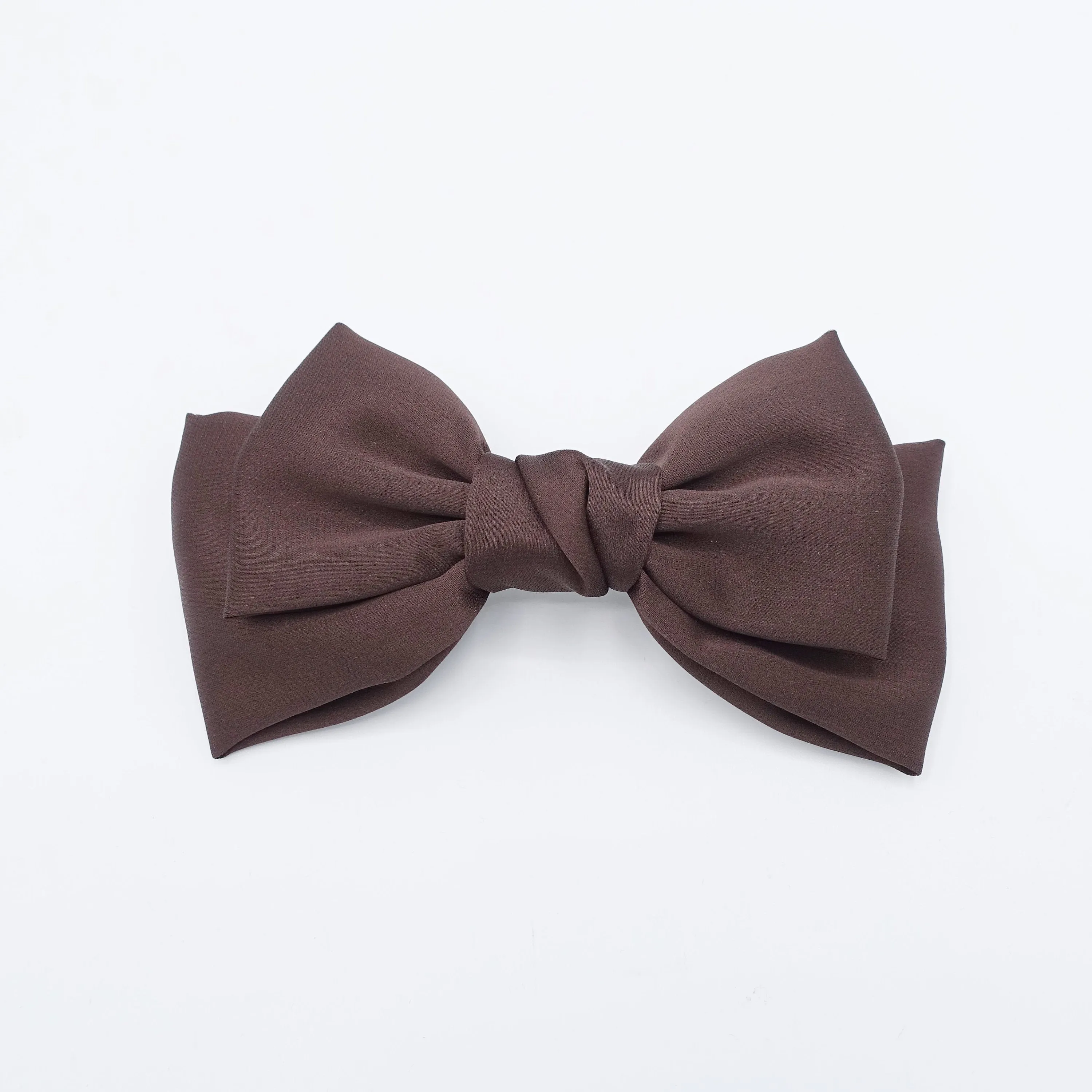 basic satin hair bow regular size layered bow hair accessory for women