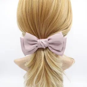 basic satin hair bow regular size layered bow hair accessory for women