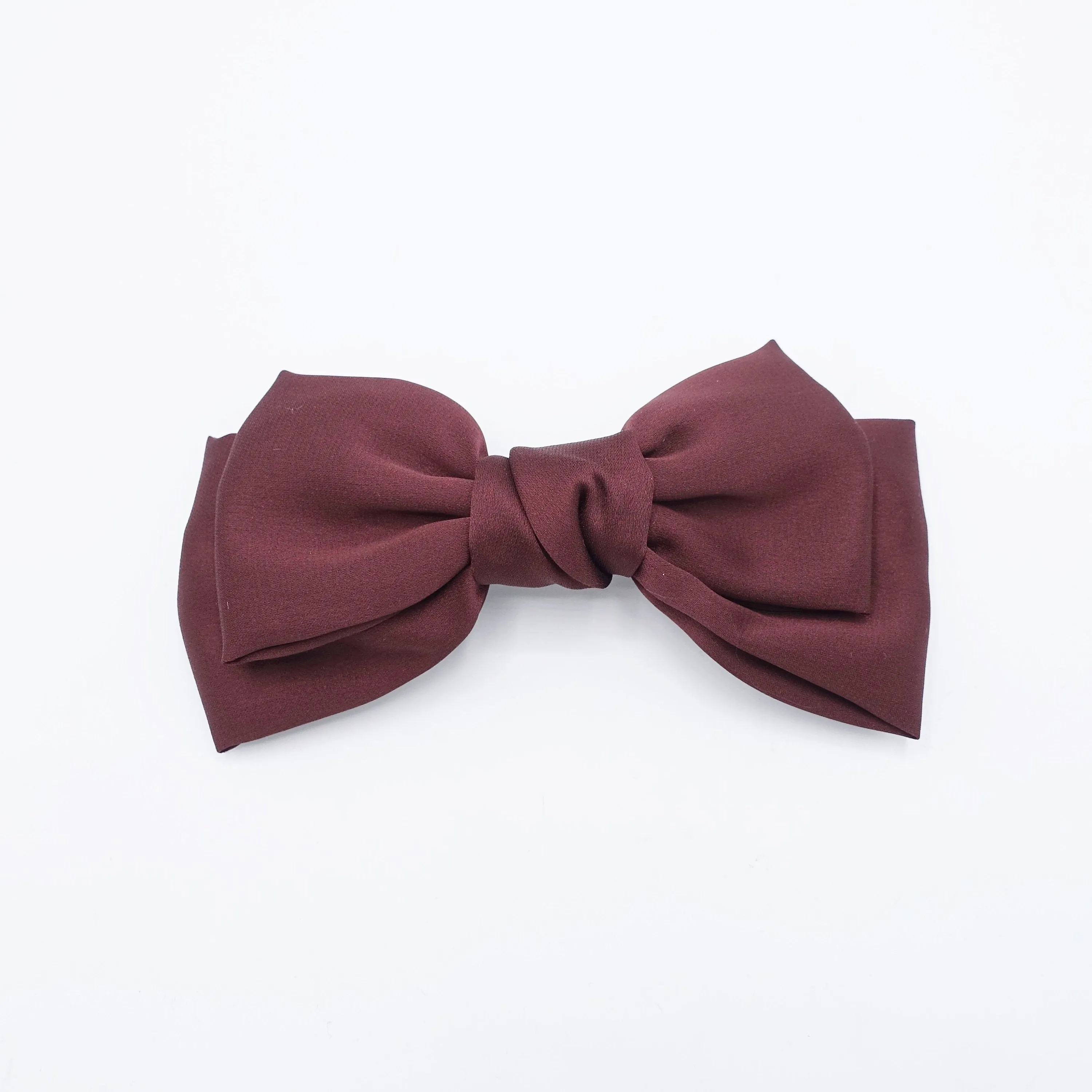 basic satin hair bow regular size layered bow hair accessory for women