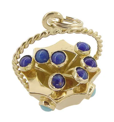 Basket of Flowers Charm in 18 Karat Gold