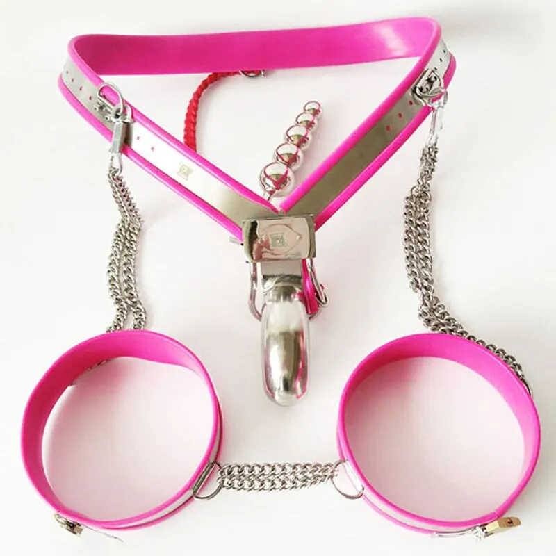 BDSM  Male Chastity Belt Cuffs