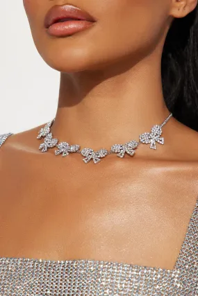 Best Present Rhinestone Choker - Silver