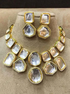 Big Kundan Ad Outline Necklace