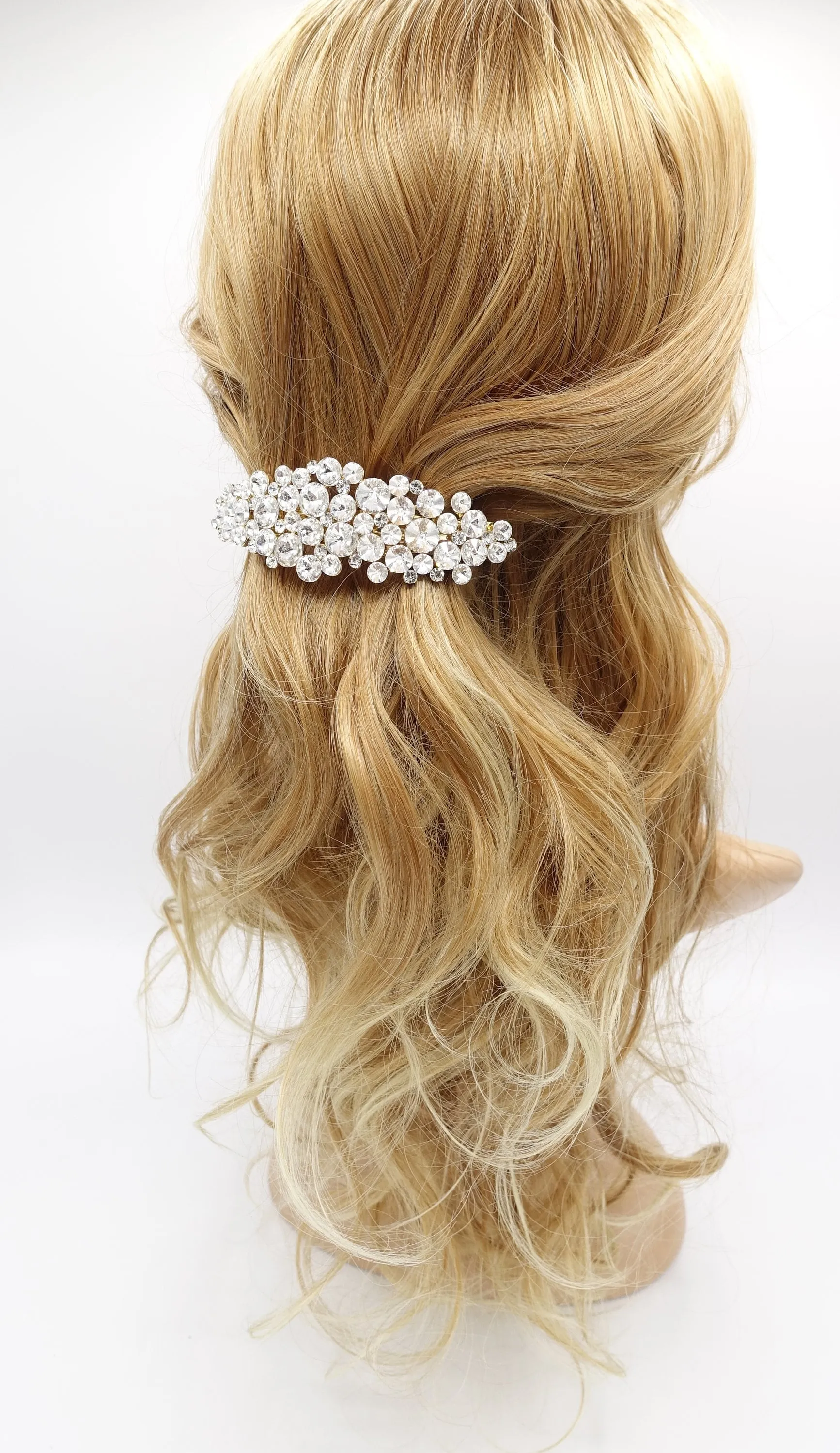 big rhinestone hair barrette,bling hair barrette for women