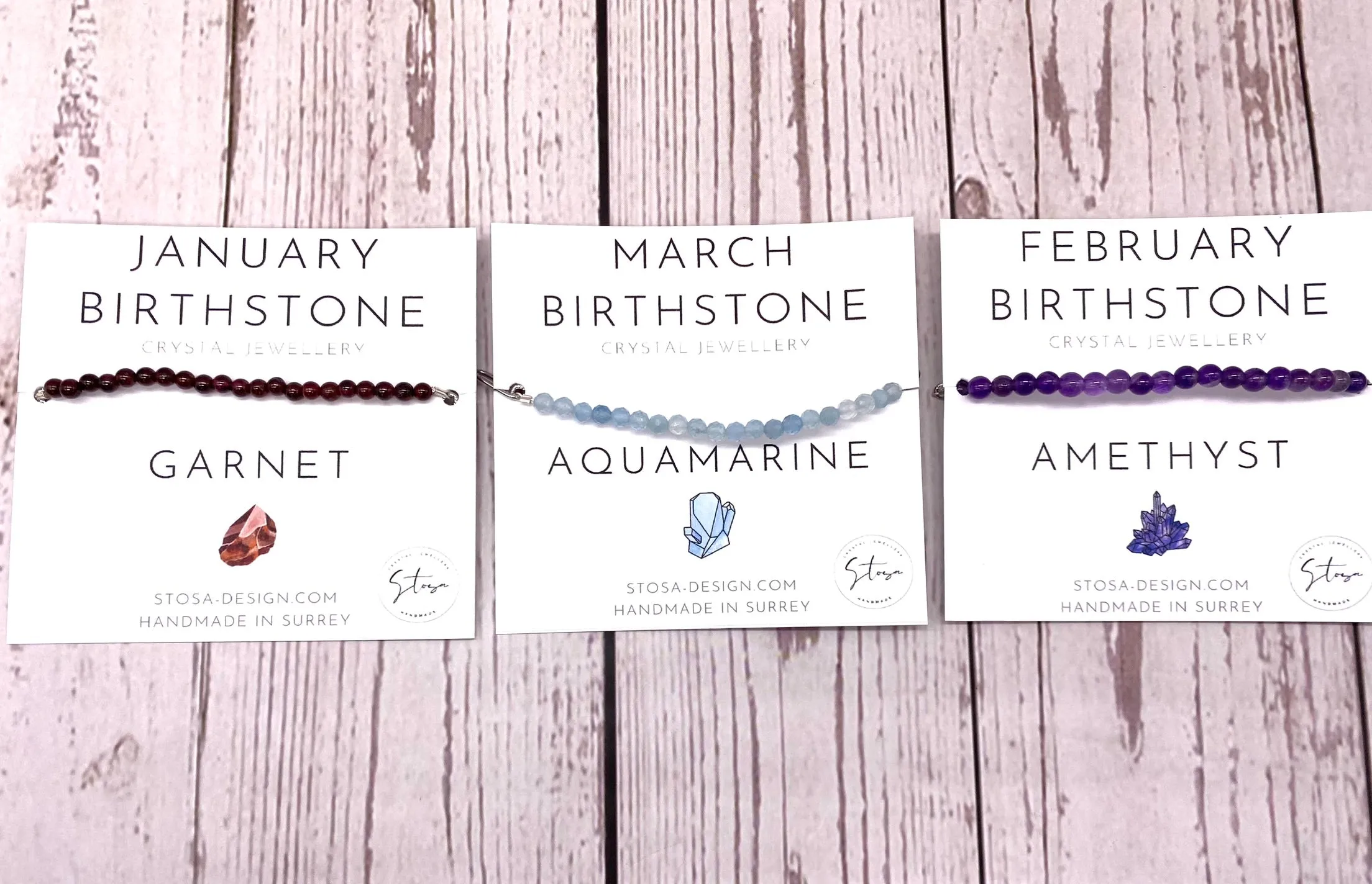 Birthstone Paper Clip Chain Bracelet