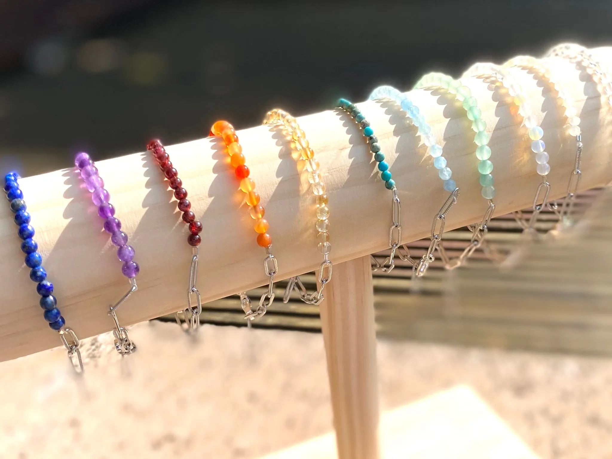 Birthstone Paper Clip Chain Bracelet