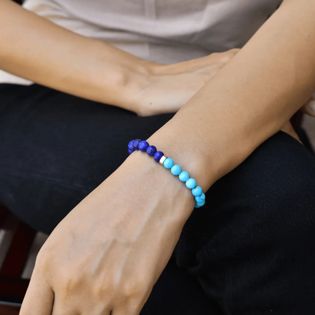 Blue Horizon- Lapis and Turquoise Bracelets