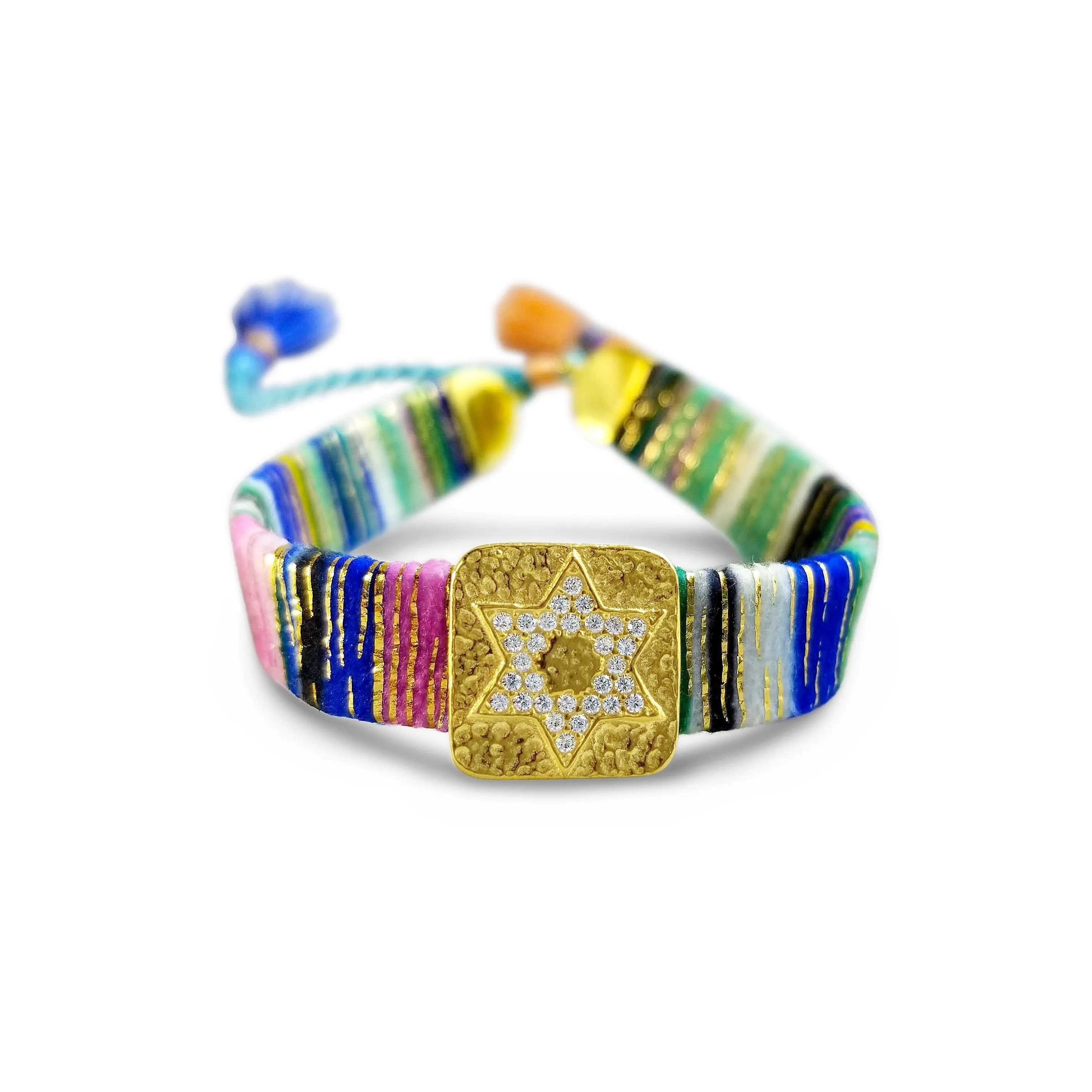 Blue Jewish Star Tribal Hand-strung Bracelet