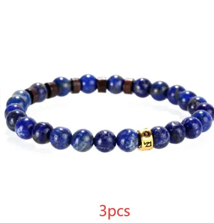 Blue Lapis Lazuli Lucky Beaded Bracelet Energy Stone