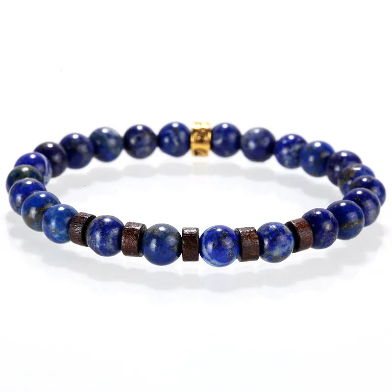 Blue Lapis Lazuli Lucky Beaded Bracelet Energy Stone