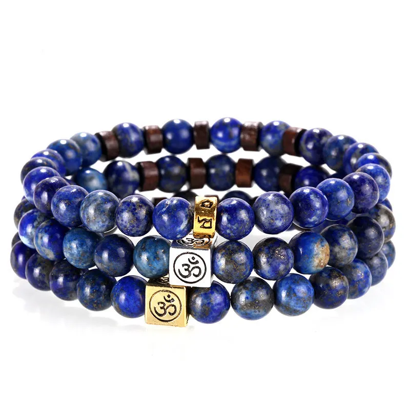 Blue Lapis Lazuli Lucky Beaded Bracelet Energy Stone