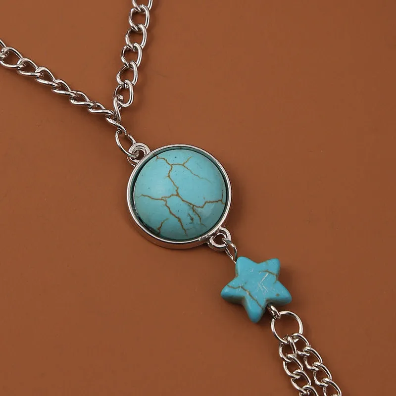 Bohemian Simple Turquoise Chain Finger Chain Women