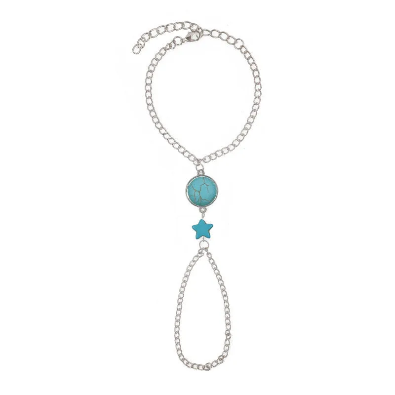 Bohemian Simple Turquoise Chain Finger Chain Women