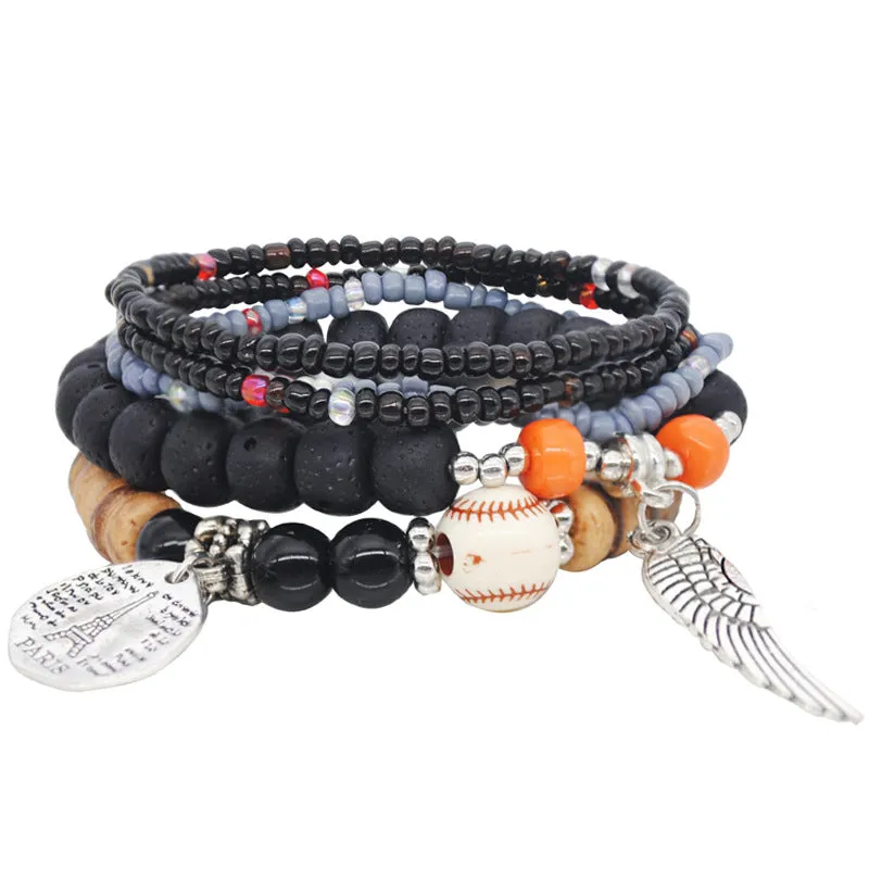 Bohemian Women's Multi-layer Elastic Bead Stackable Bracelet Set