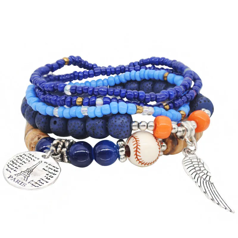 Bohemian Women's Multi-layer Elastic Bead Stackable Bracelet Set