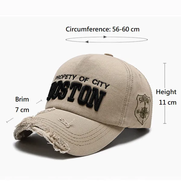 Boston Embroidery Khaki Adjustable Baseball Cap 波士頓刺繡卡其色可調節棒球帽 KCHT2389