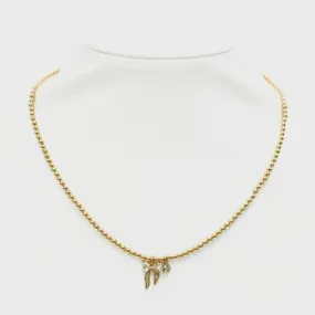 Bow   Solitaire Charm Bead Choker | 14K Gold Filled