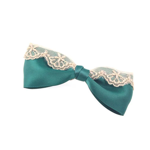 Bow with Lace Hair Barrette