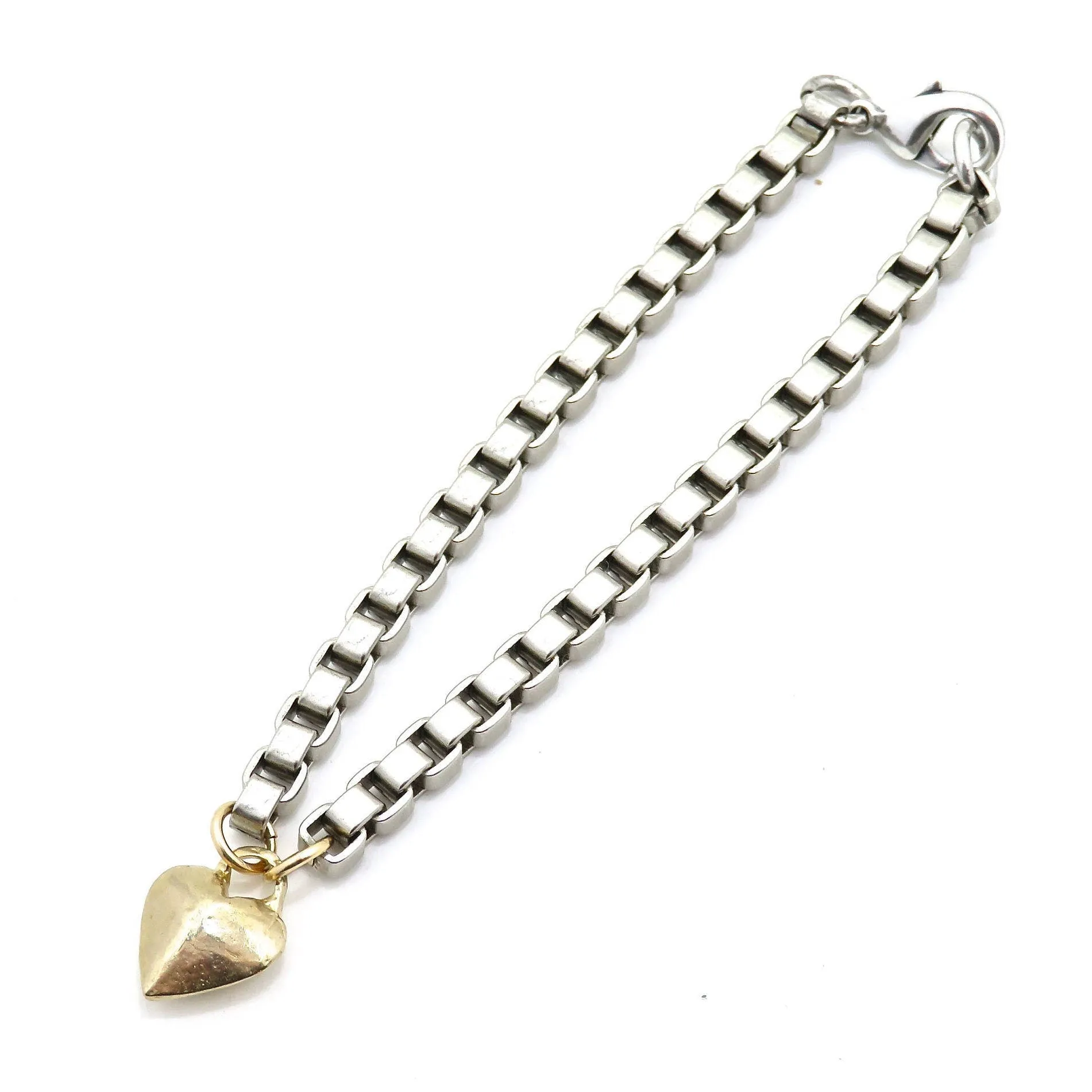 Box Chain Heart Bracelet