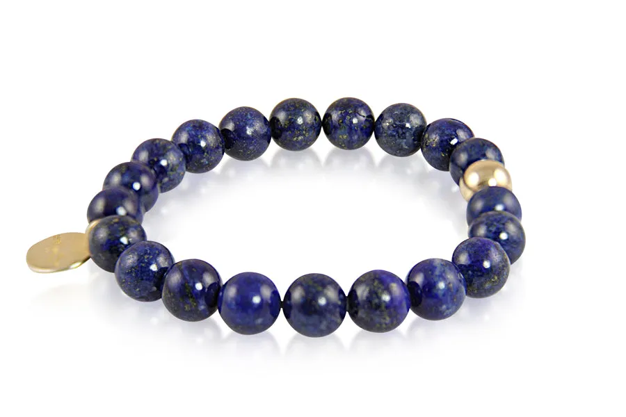 Bracelet - Beaded Lapis Lazuli & Gold Signature Collection