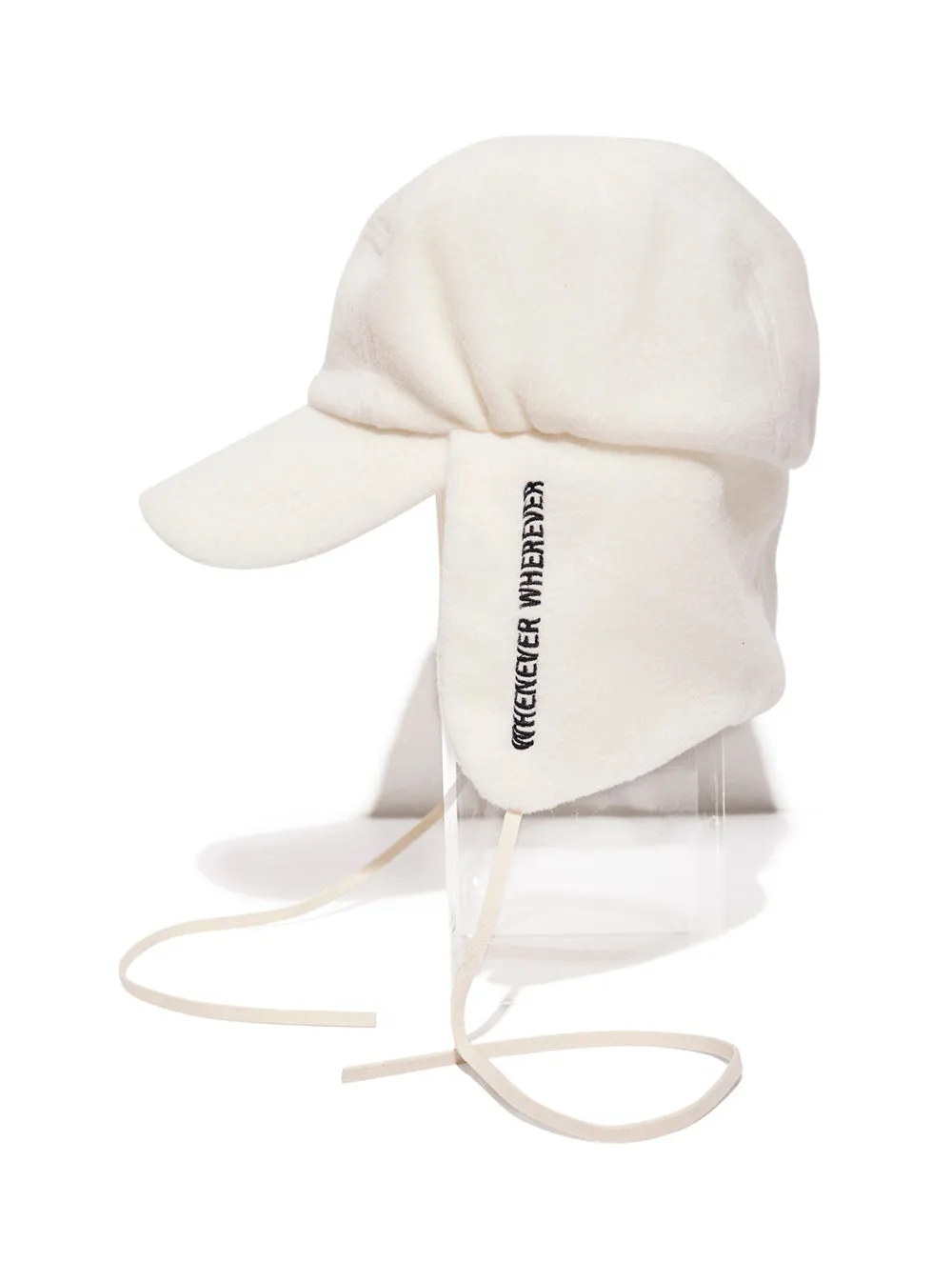 BSW FLEECE EARFLAP CAP WHITE