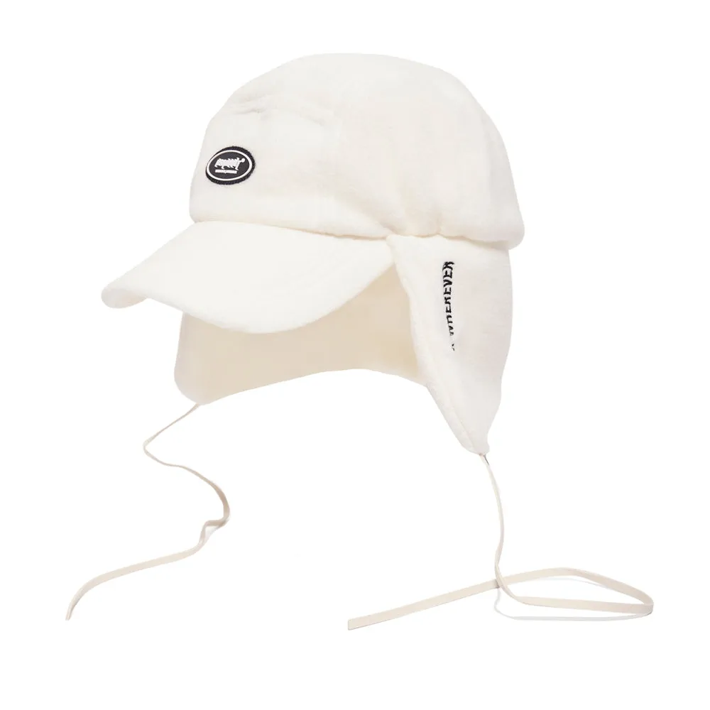 BSW FLEECE EARFLAP CAP WHITE