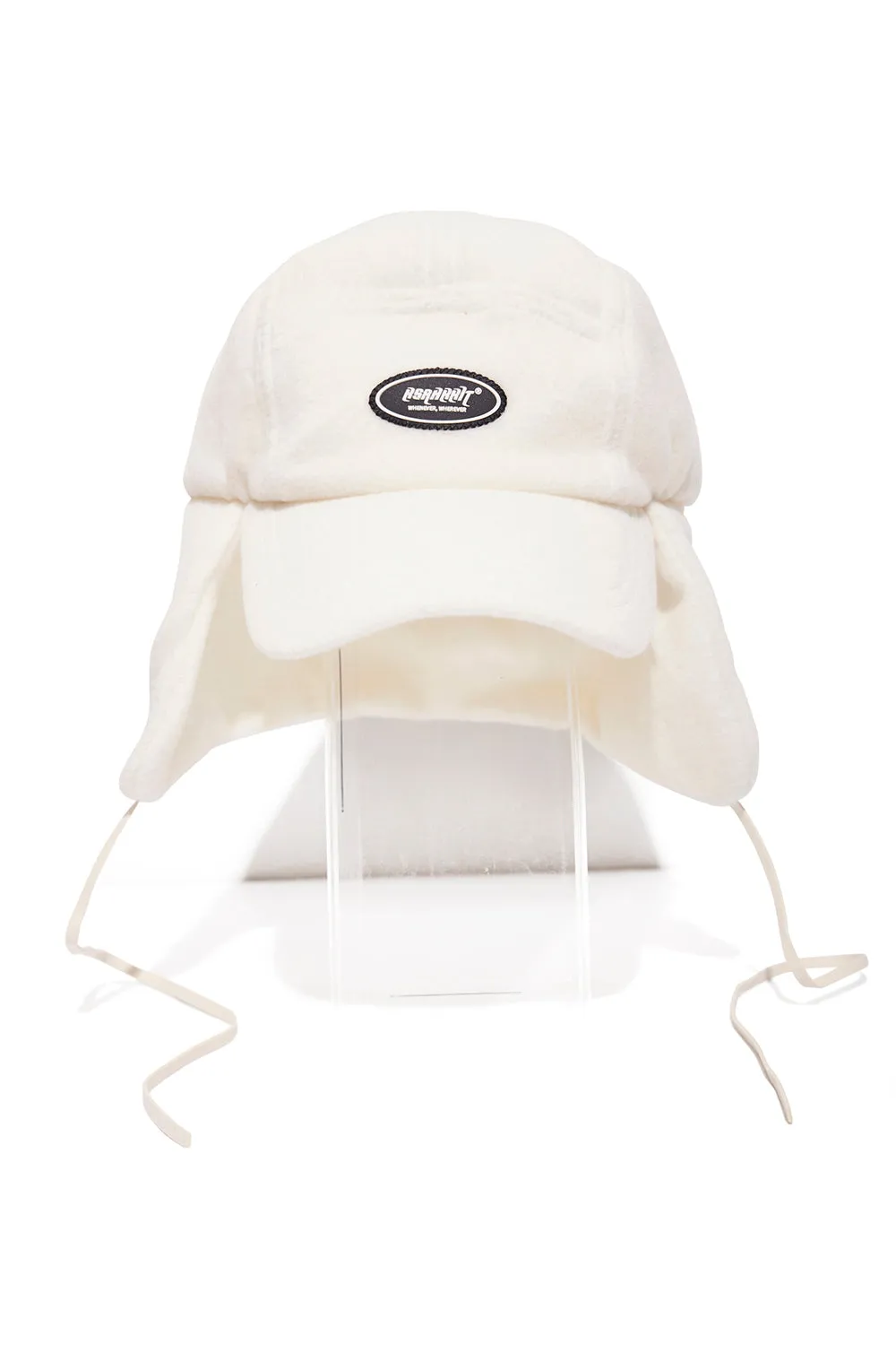 BSW FLEECE EARFLAP CAP WHITE