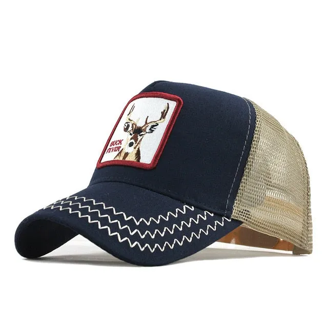 Buck Stag Embroidered Snapback Baseball Cap