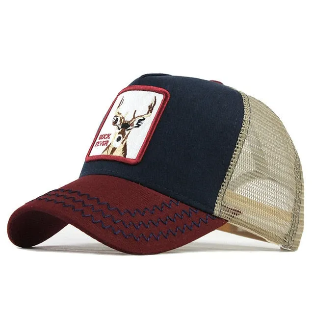 Buck Stag Embroidered Snapback Baseball Cap