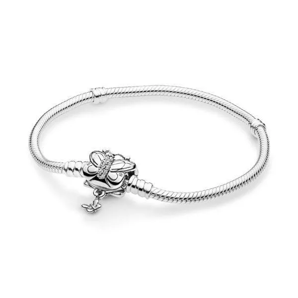 Butterfly Clasp Silver Bracelet