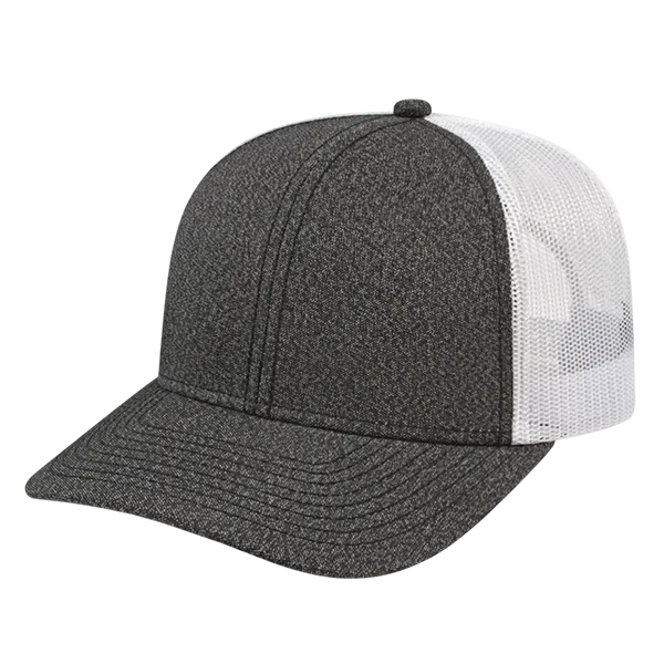 Cap America Custom Embroidered Hat with Logo - Premium Melange Trucker Mesh Back Cap i8518