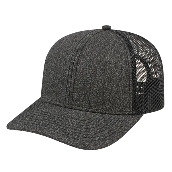 Cap America Custom Embroidered Hat with Logo - Premium Melange Trucker Mesh Back Cap i8518