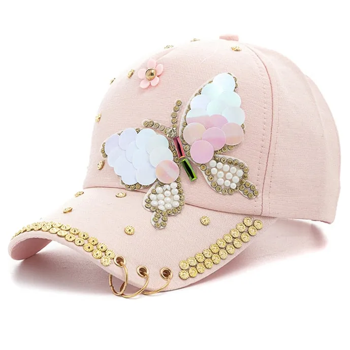 Caps For Women Bow Rhinestones Hoop Trim Design Baseball Cap Women Casual Adjustable Streetwear Outdoor Hats Dropshipping