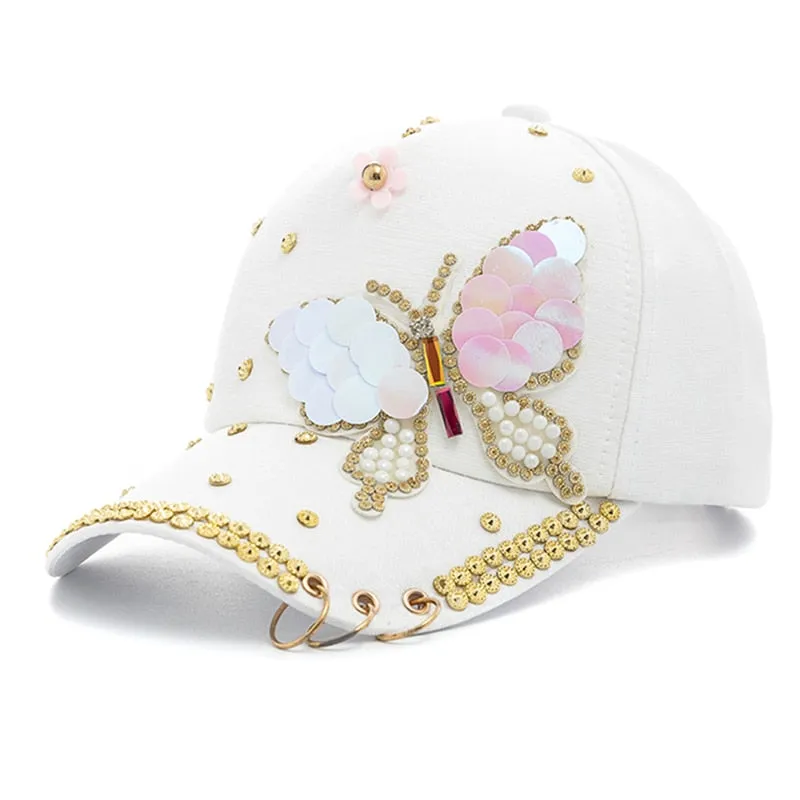 Caps For Women Bow Rhinestones Hoop Trim Design Baseball Cap Women Casual Adjustable Streetwear Outdoor Hats Dropshipping